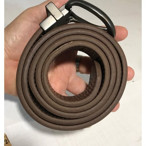 RealTree Mens Brown & White Canvas Leather Belt L / XL Metal Buckle 96000/979 - Picture 6 of 9